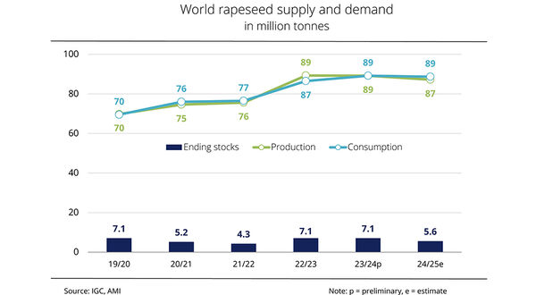 Global rapeseed consumption expected to exceed production